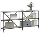 vidaXL szürke sonoma szerelt fa és vas konzolasztal 160x30x75 cm