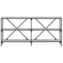 vidaXL szürke sonoma szerelt fa és vas konzolasztal 160x30x75 cm
