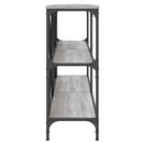 vidaXL szürke sonoma szerelt fa és vas konzolasztal 160x30x75 cm