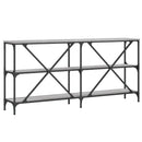 vidaXL szürke sonoma szerelt fa és vas konzolasztal 160x30x75 cm