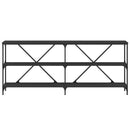 vidaXL fekete szerelt fa és vas tálalóasztal 180x30x75 cm