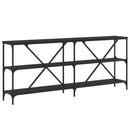 vidaXL fekete szerelt fa és vas tálalóasztal 180x30x75 cm