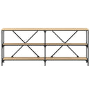 vidaXL sonoma tölgy színű szerelt fa és vas konzolasztal 180x30x75 cm