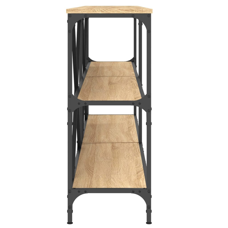 vidaXL sonoma tölgy színű szerelt fa és vas konzolasztal 180x30x75 cm