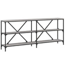 vidaXL szürke sonoma szerelt fa és vas konzolasztal 180x30x75 cm