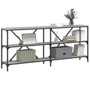 vidaXL szürke sonoma szerelt fa és vas konzolasztal 180x30x75 cm