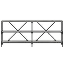 vidaXL szürke sonoma szerelt fa és vas konzolasztal 180x30x75 cm