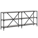 vidaXL szürke sonoma szerelt fa és vas konzolasztal 180x30x75 cm