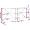 vidaXL szürke sonoma szerelt fa és vas konzolasztal 180x30x75 cm