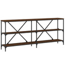 vidaXL barna tölgyszínű szerelt fa és vas konzolasztal 180x30x75 cm