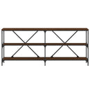 vidaXL barna tölgyszínű szerelt fa és vas konzolasztal 180x30x75 cm
