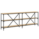 vidaXL sonoma tölgy színű szerelt fa és vas konzolasztal 200x30x75 cm