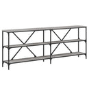 vidaXL szürke sonoma szerelt fa és vas konzolasztal 200x30x75 cm