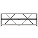 vidaXL szürke sonoma szerelt fa és vas konzolasztal 200x30x75 cm