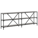 vidaXL szürke sonoma szerelt fa és vas konzolasztal 200x30x75 cm