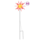 vidaXL 3 db összecsukható tüskés piros LED-es karácsonyi lámpa 57 cm