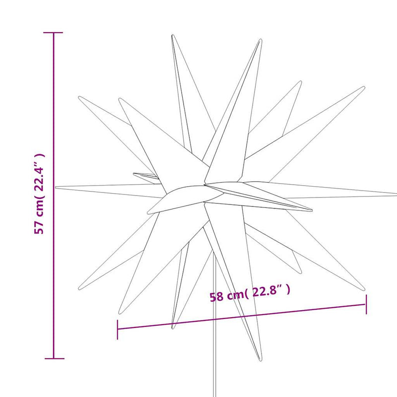 vidaXL 3 db összecsukható tüskés piros LED-es karácsonyi lámpa 57 cm