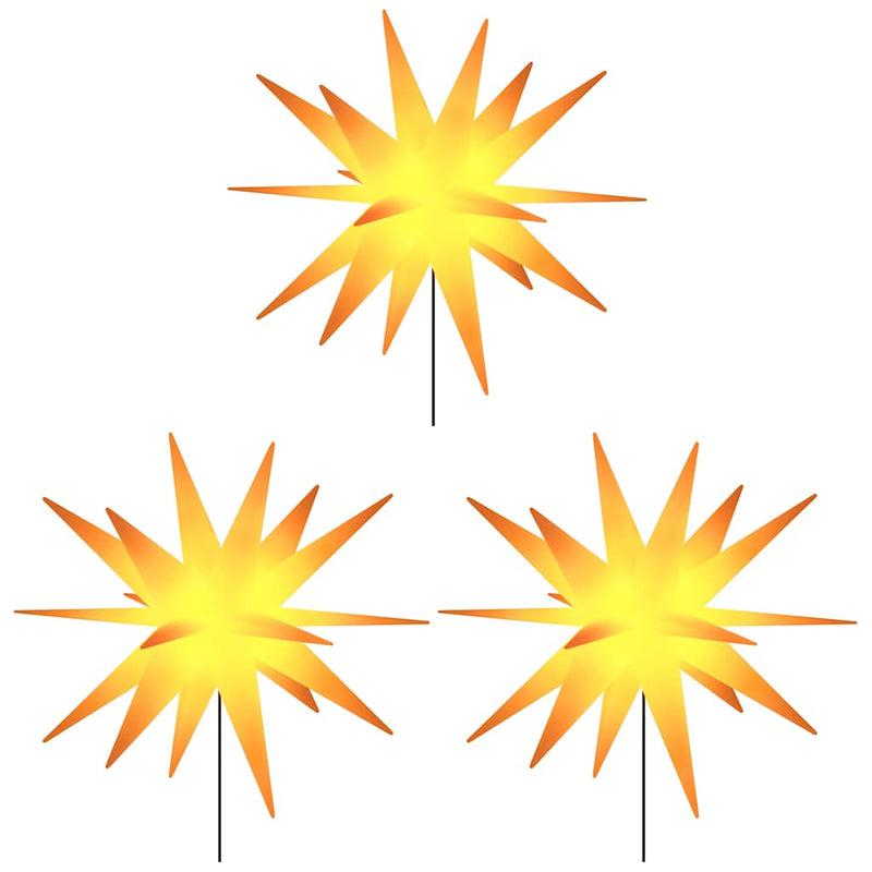 vidaXL 3 db összecsukható tüskés sárga LED-es karácsonyi lámpa 57 cm
