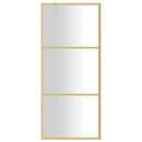 vidaXL aranyszínű zuhanyfal átlátszó ESG üveggel 80 x 195 cm