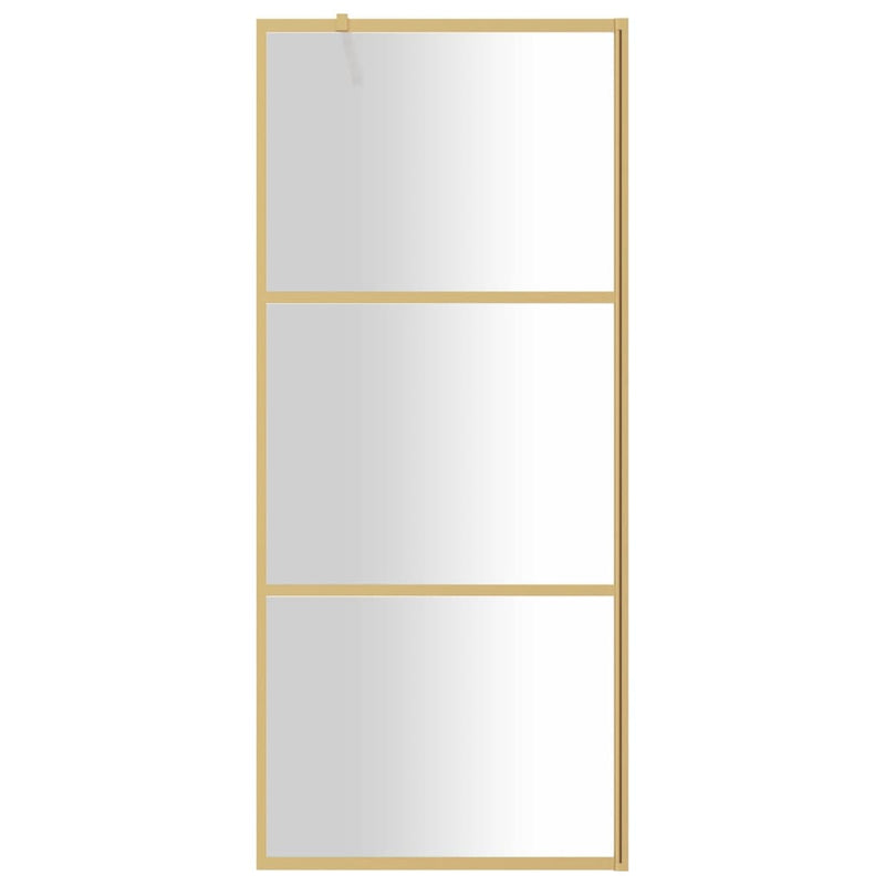 vidaXL aranyszínű zuhanyfal átlátszó ESG üveggel 80 x 195 cm