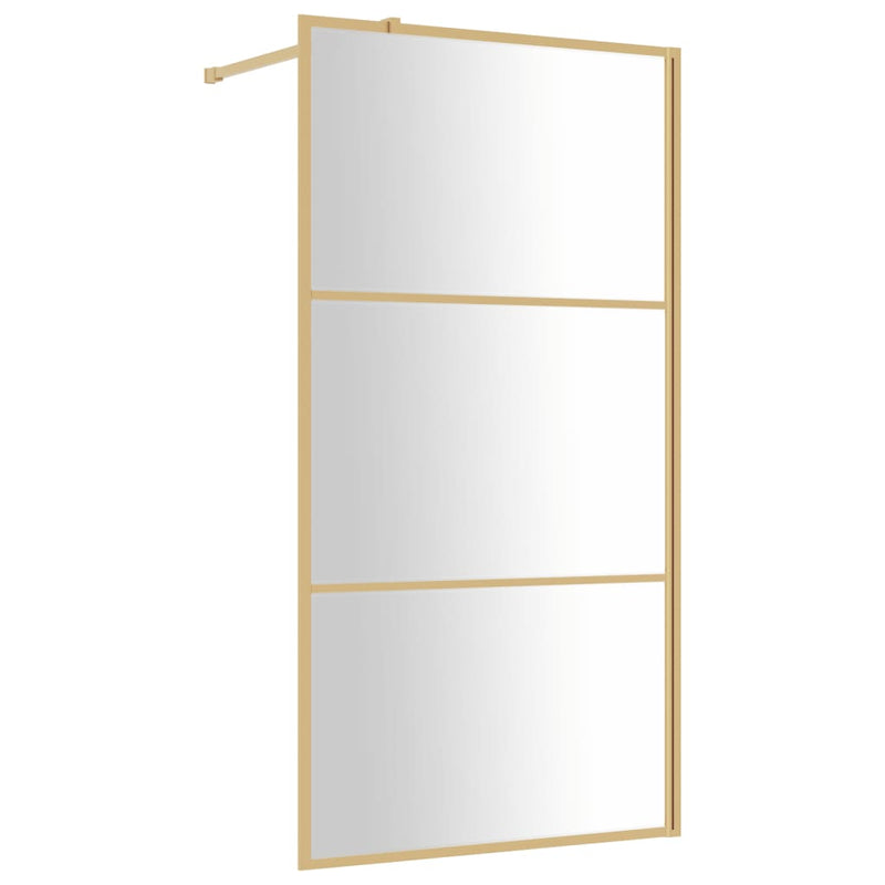 vidaXL aranyszínű zuhanyfal átlátszó ESG üveggel 100 x 195 cm