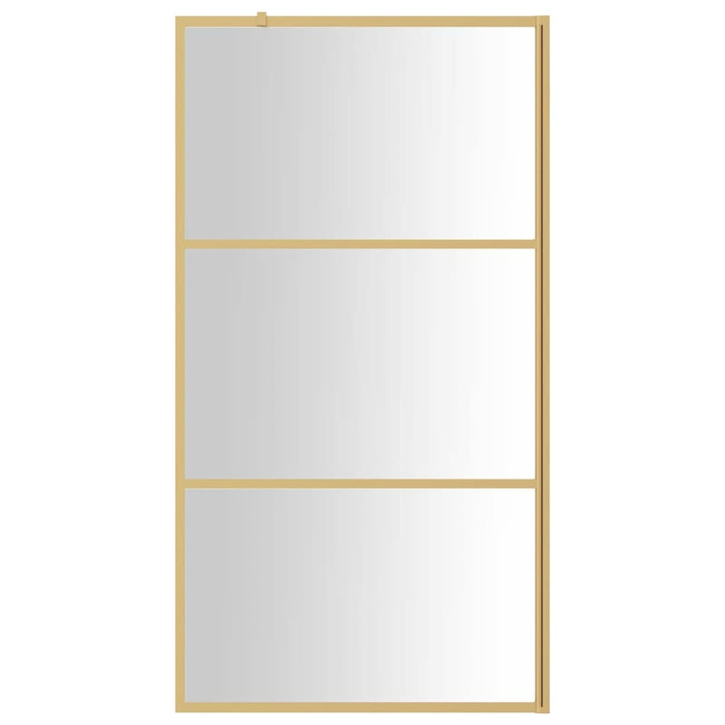 vidaXL aranyszínű zuhanyfal átlátszó ESG üveggel 100 x 195 cm