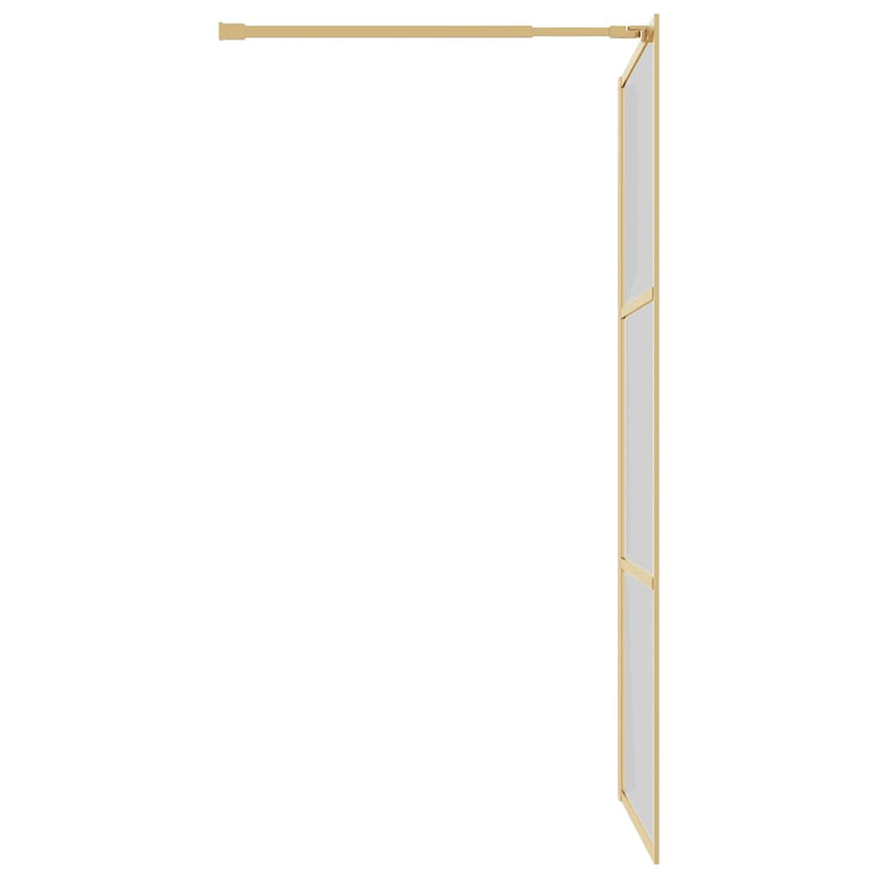 vidaXL aranyszínű zuhanyfal átlátszó ESG üveggel 100 x 195 cm