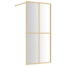 vidaXL aranyszínű zuhanyfal átlátszó ESG üveggel 90 x 195 cm