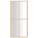 vidaXL aranyszínű zuhanyfal átlátszó ESG üveggel 90 x 195 cm