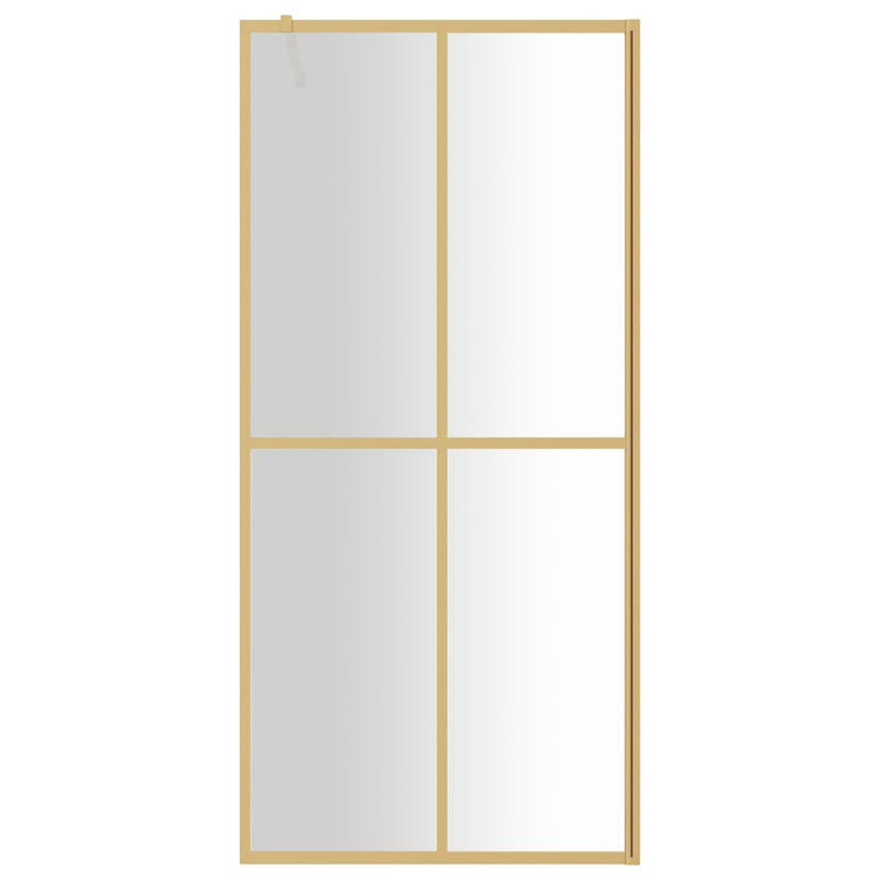 vidaXL aranyszínű zuhanyfal átlátszó ESG üveggel 100 x 195 cm
