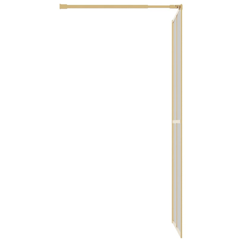 vidaXL aranyszínű zuhanyfal átlátszó ESG üveggel 100 x 195 cm