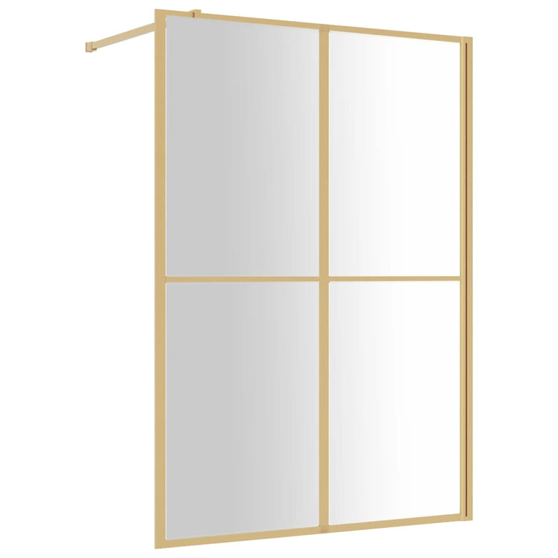vidaXL aranyszínű zuhanyfal átlátszó ESG üveggel 140 x 195 cm