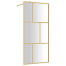 vidaXL aranyszínű zuhanyfal átlátszó ESG üveggel 80 x 195 cm