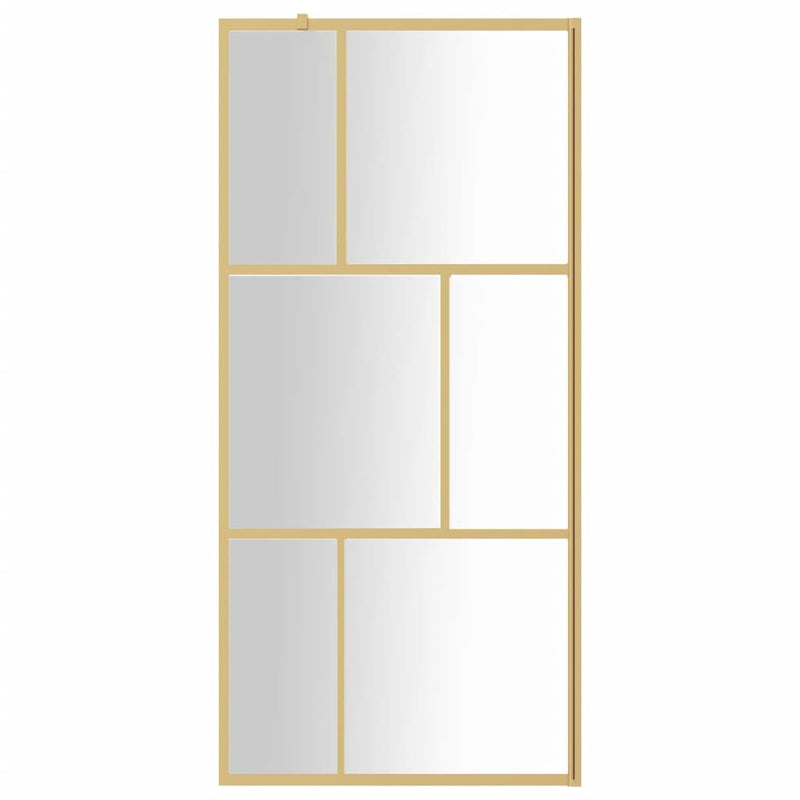 vidaXL aranyszínű zuhanyfal átlátszó ESG üveggel 80 x 195 cm