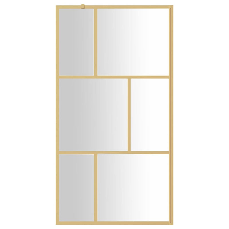 vidaXL aranyszínű zuhanyfal átlátszó ESG üveggel 100 x 195 cm