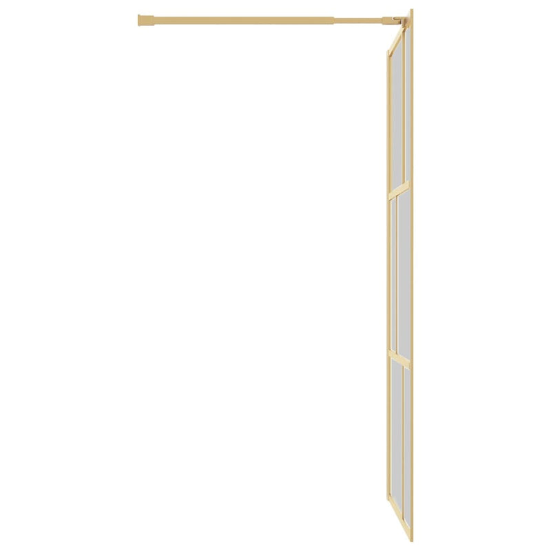 vidaXL aranyszínű zuhanyfal átlátszó ESG üveggel 100 x 195 cm
