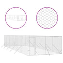 vidaXL ezüstszínű kültéri horganyzott acél kutyakennel 4 x 12 x 2 m