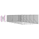 vidaXL ezüstszínű kültéri horganyzott acél kutyakennel 4 x 12 x 2 m