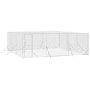 vidaXL ezüstszínű kültéri horganyzott acél kutyakennel 6x6x2 m