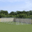 vidaXL ezüstszínű kültéri horganyzott acél kutyakennel 6 x 14 x 2 m