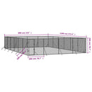 vidaXL ezüstszínű kültéri horganyzott acél kutyakennel 8 x 12 x 2 m