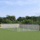 vidaXL ezüstszínű kültéri horganyzott acél kutyakennel 8 x 16 x 2 m