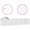 vidaXL ezüstszínű horganyzott acél kutyakennel tetővel 10x2x2,5 m