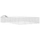 vidaXL ezüstszínű horganyzott acél kutyakennel tetővel 10x8x2,5 m