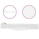 vidaXL ezüstszínű horganyzott acél kutyakennel tetővel 12x12x2,5 m