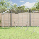 vidaXL ezüstszínű horganyzott acél kutyakennel tetővel 12x12x2,5 m