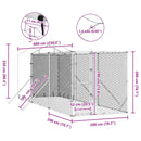 vidaXL ezüstszínű horganyzott acél kutyakennel tetővel 2x6x2,5 m