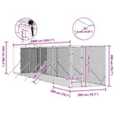 vidaXL ezüstszínű horganyzott acél kutyakennel tetővel 2x10x2,5 m