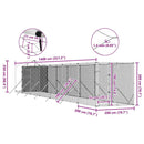 vidaXL ezüstszínű horganyzott acél kutyakennel tetővel 2x14x2,5 m