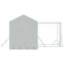 vidaXL ezüstszínű horganyzott acél kutyakennel tetővel 4x4x2,5 m